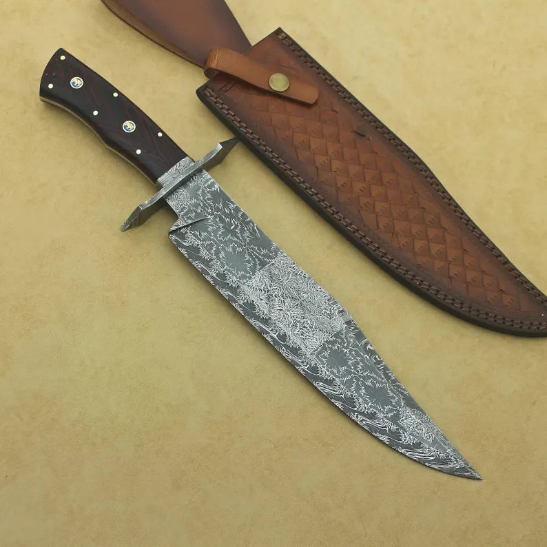 Damascene Bowie Knife